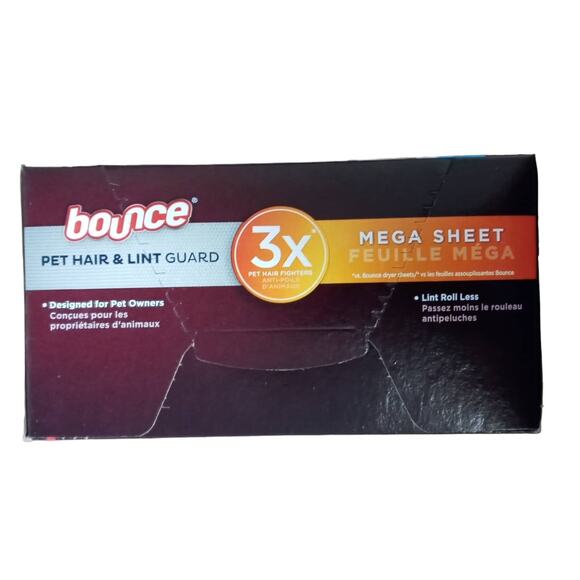 Bounce Pet Hair Lint Guard Mega Dryer Sheets 3X Pet Hair Fighters 50 Count - Picture 4 of 6